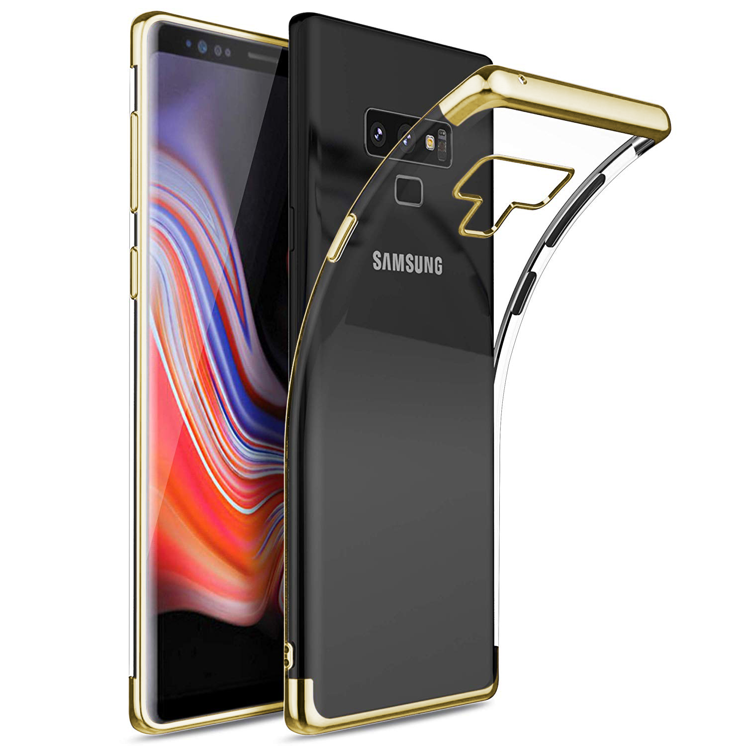 Microsonic Samsung Galaxy Note 9 Kılıf Skyfall Transparent Clear Gold