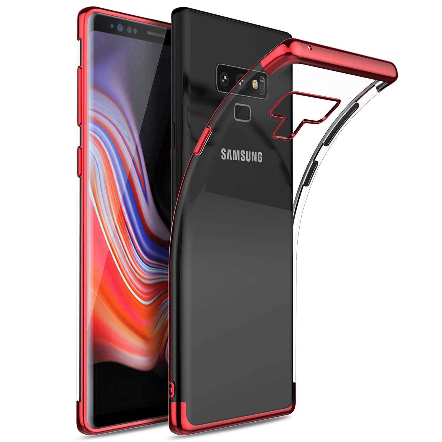 Microsonic Samsung Galaxy Note 9 Kılıf Skyfall Transparent Clear Kırmızı