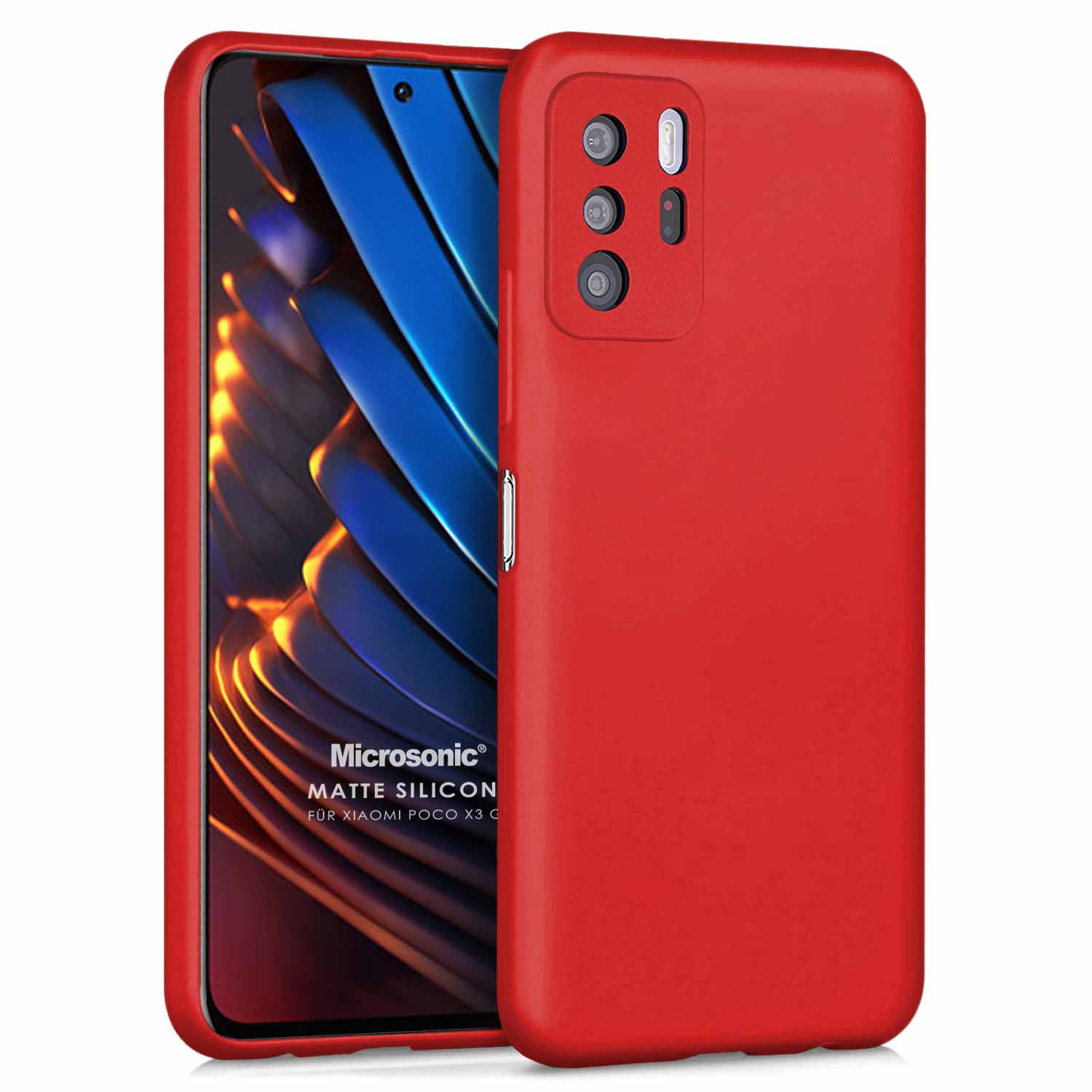 Microsonic Matte Silicone Xiaomi Poco X3 GT Kılıf Kırmızı