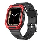 Microsonic Apple Watch 9 41mm Kordon Dual Apex Resist Siyah Kırmızı