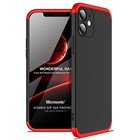 Microsonic Apple iPhone 12 Kılıf Double Dip 360 Protective Siyah Kırmızı
