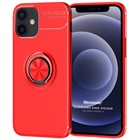Microsonic Apple iPhone 12 Kılıf Kickstand Ring Holder Kırmızı