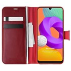 Microsonic Samsung Galaxy M22 Kılıf Delux Leather Wallet Kırmızı