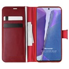 Microsonic Samsung Galaxy Note 20 Kılıf Delux Leather Wallet Kırmızı