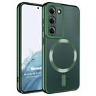Microsonic Samsung Galaxy S22 Kılıf MagSafe Luxury Electroplate Koyu Yeşil