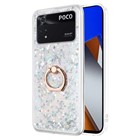 Microsonic Xiaomi Poco X4 Pro 5G Kılıf Glitter Liquid Holder Gümüş