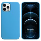 Microsonic Apple iPhone 12 Pro Max Kılıf Liquid Lansman Silikon Mavi