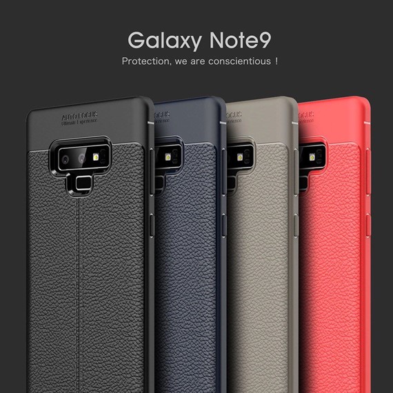 Microsonic Samsung Galaxy Note 9 Kılıf Deri Dokulu Silikon Kırmızı 5