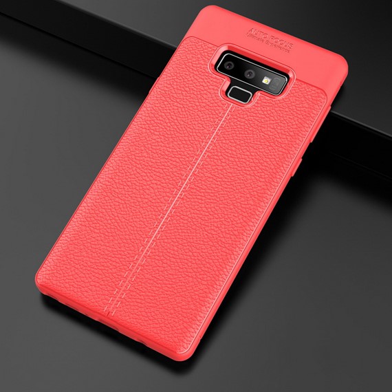 Microsonic Samsung Galaxy Note 9 Kılıf Deri Dokulu Silikon Kırmızı 3