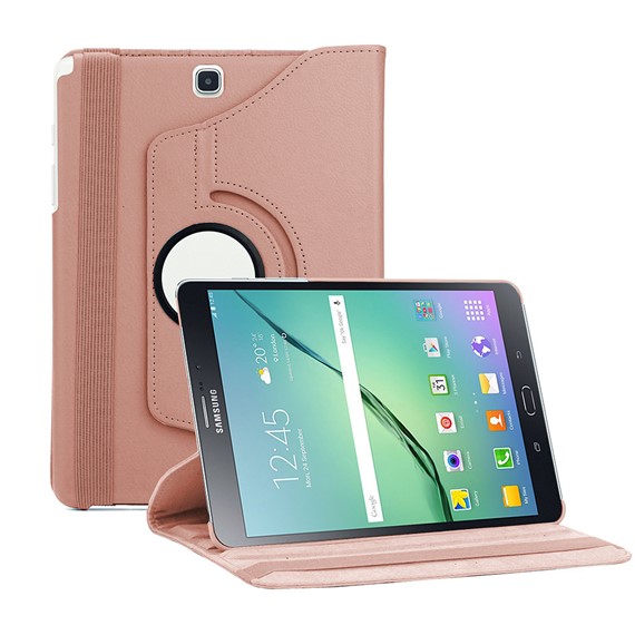 Microsonic Samsung Galaxy Tab S2 8 0 Kılıf 360 Dönerli Stand Deri Rose Gold 1