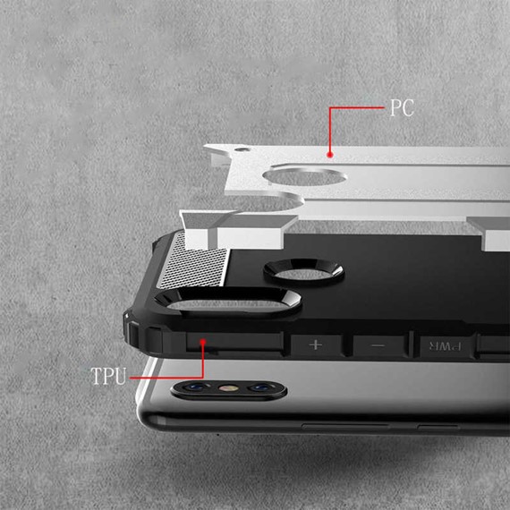 Microsonic Xiaomi Mi Max 3 Kılıf Rugged Armor Gümüş 4