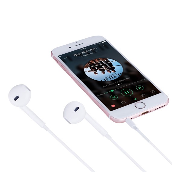 Microsonic iPhone Android Kumandalı Microfonlu Stereo kulaklık Tüm Modellerle Uyumlu Beyaz 2