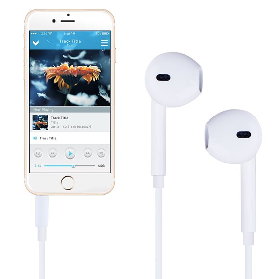 Microsonic iPhone Android Kumandalı Microfonlu Stereo kulaklık Tüm Modellerle Uyumlu Beyaz 3