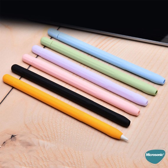 Microsonic Apple Pencil 2 nesil Kılıf Mat Silikon Lila Pembe 6