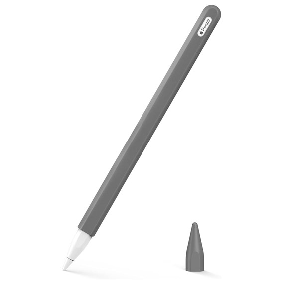 Microsonic Apple Pencil 2 nesil Kılıf Mat Silikon V2 Koyu Gri 1