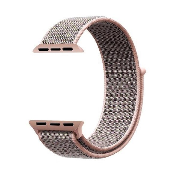 Microsonic Apple Watch Series 3 42mm Hasırlı Kordon Woven Pink Sand 3