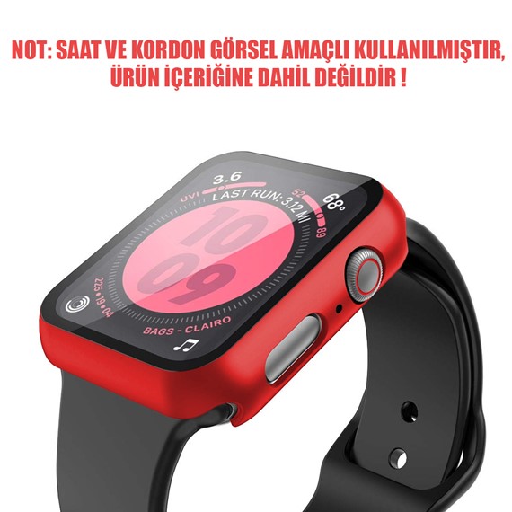 Microsonic Apple Watch Series 3 42mm Kılıf Matte Premium Slim WatchBand Kırmızı 2