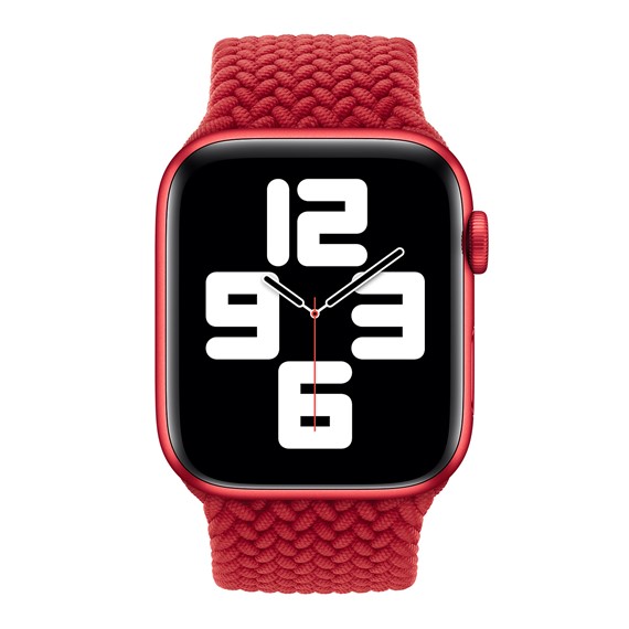 Microsonic Apple Watch Series 3 42mm Kordon Large Size 160mm Knitted Fabric Single Loop Kırmızı 4
