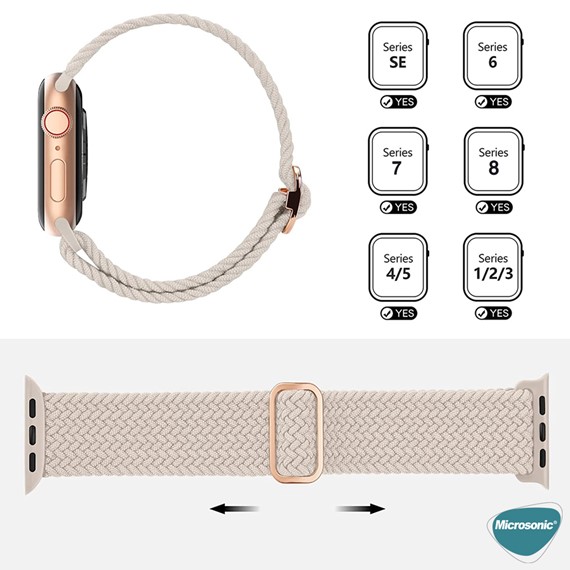 Microsonic Apple Watch SE 2022 44mm Kordon Knitted Fabric Loop Renkli 3