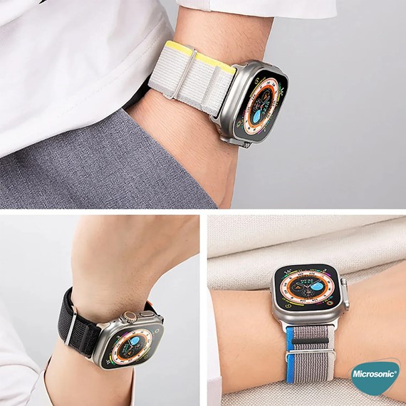 Microsonic Apple Watch Series 9 45mm Kordon Hike Spiral Kahverengi 3