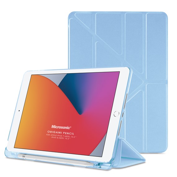 Microsonic Apple iPad 10 2 8 Nesil Kılıf A2270-A2428-A2429-A2430 Origami Pencil Mavi 1