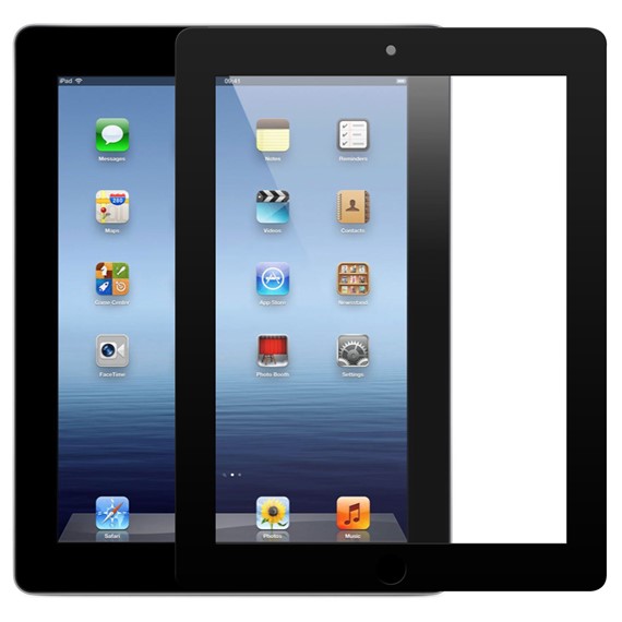 Microsonic Apple iPad 2 3 4 Tam Kaplayan Temperli Cam Ekran Koruyucu Siyah 1