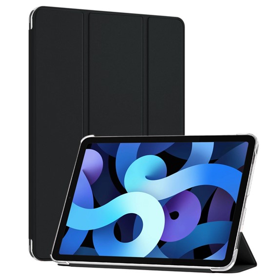 Microsonic Apple iPad Air 5 Nesil 2022 Kılıf A2588-A2589-A2591 Slim Translucent Back Smart Cover Siyah 1