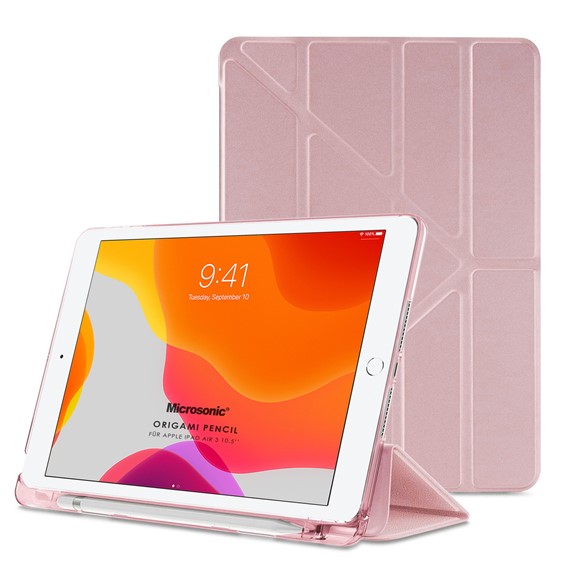 Microsonic Apple iPad Air 3 10 5 2019 Kılıf A2152-A2123-A2153-A2154 Origami Pencil Rose Gold 1