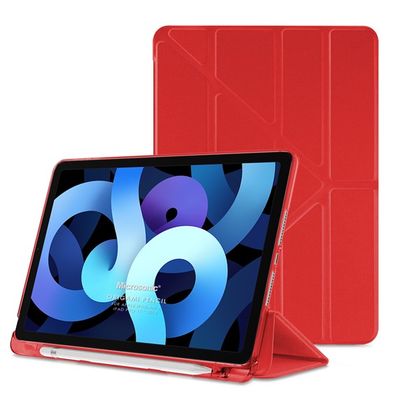 Microsonic Apple iPad 10 Nesil 10 9 Kılıf A2696-A2757-A2777 Origami Pencil Kırmızı 1