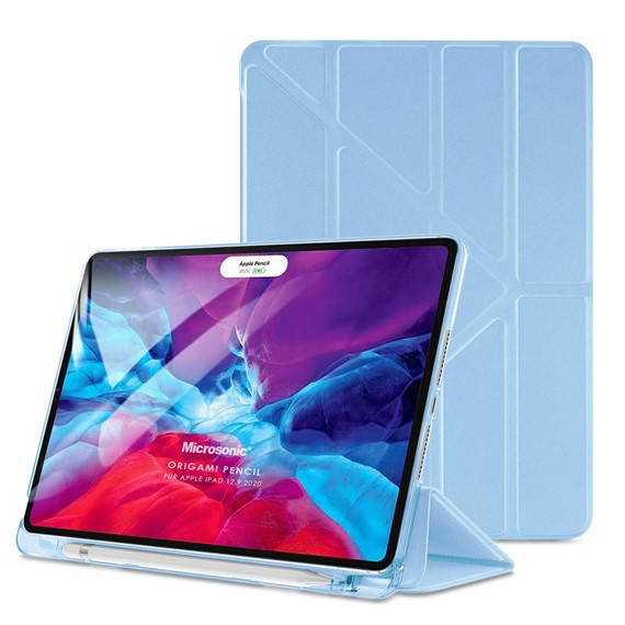 Microsonic Apple iPad Pro 12 9 2020 4 Nesil Kılıf A2229-A2069-A2232 Origami Pencil Mavi 1