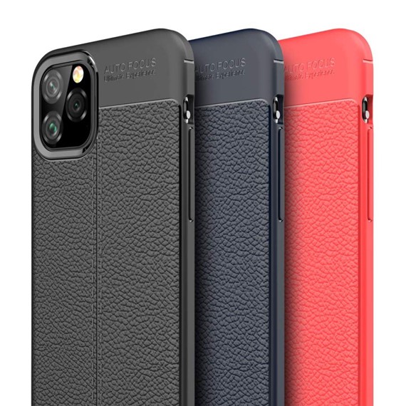Microsonic Apple iPhone 11 Pro Max 6 5 Kılıf Deri Dokulu Silikon Kırmızı 4