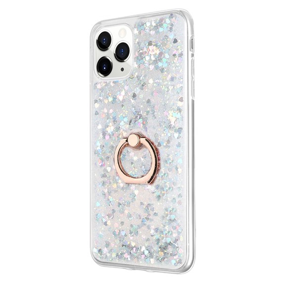 Microsonic Apple iPhone 11 Pro Max Kılıf Glitter Liquid Holder Gümüş 2