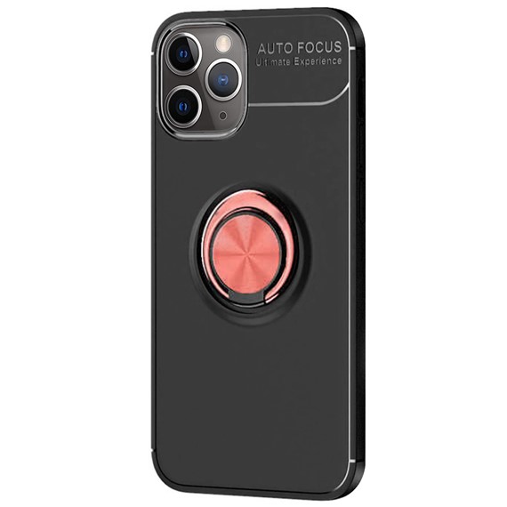 Microsonic Apple iPhone 11 Pro Max Kılıf Kickstand Ring Holder Siyah Rose 2