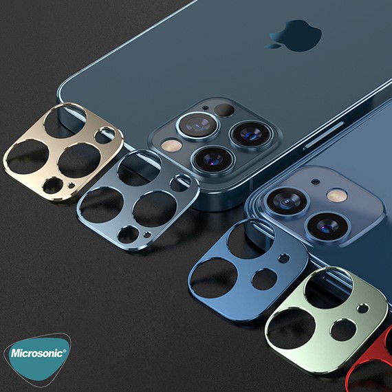 Microsonic Apple iPhone 12 Kamera Lens Koruma Camı V2 Mavi 4