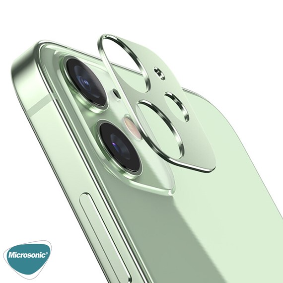 Microsonic Apple iPhone 12 Kamera Lens Koruma Camı V2 Yeşil 2