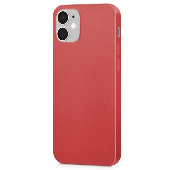 Microsonic Matte Silicone Apple iPhone 12 Kılıf Kırmızı 2