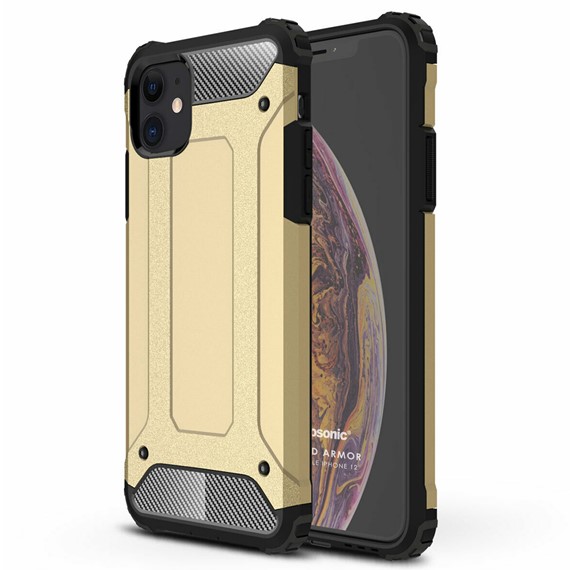 Microsonic Apple iPhone 12 Kılıf Rugged Armor Gold 1