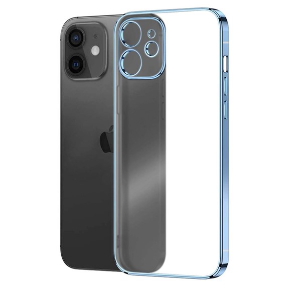 Microsonic Apple iPhone 12 Kılıf Square Matte Plating Mavi 1