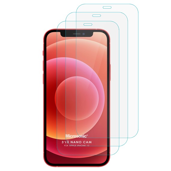 Microsonic Apple iPhone 12 Screen Protector Nano Glass 3 Pack 2