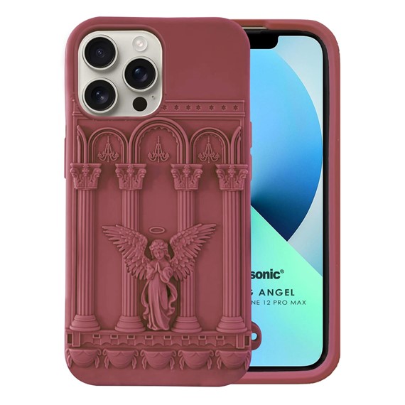 Microsonic Apple iPhone 12 Pro Max Kılıf Praying Angel Bordo 1