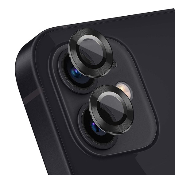 Microsonic Apple iPhone 12 Tekli Kamera Lens Koruma Camı Siyah 1