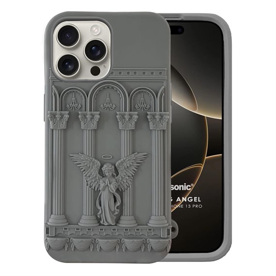 Microsonic Apple iPhone 13 Pro Kılıf Praying Angel Gri 1