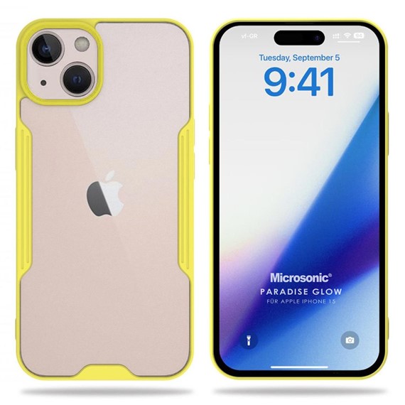 Microsonic Apple iPhone 15 Kılıf Paradise Glow Sarı 1