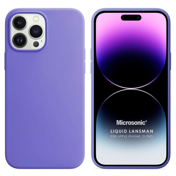 Microsonic Apple iPhone 15 Pro Kılıf Liquid Lansman Silikon Lila 1