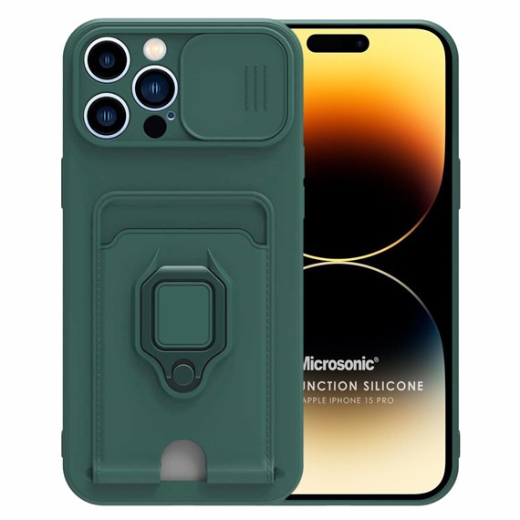 Microsonic Apple iPhone 15 Pro Kılıf Multifunction Silicone Yeşil 1