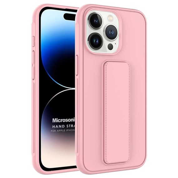 Microsonic Apple iPhone 15 Pro Kılıf Hand Strap Rose Gold 1