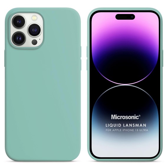 Microsonic Apple iPhone 15 Pro Max Kılıf Liquid Lansman Silikon Su Yeşili 1