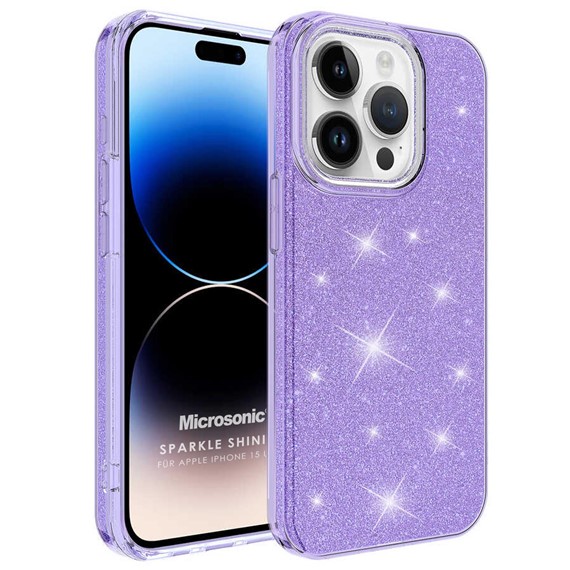 Microsonic Apple iPhone 15 Pro Max Kılıf Sparkle Shiny Lila 1