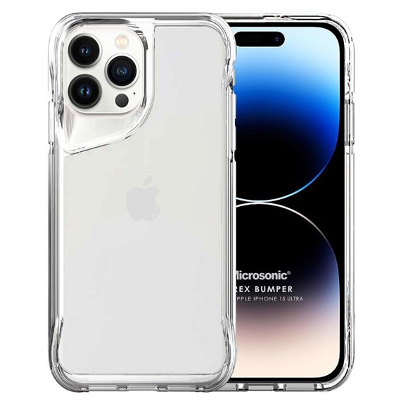 Microsonic Apple iPhone 15 Pro Max Kılıf Trex Bumper Şeffaf 1