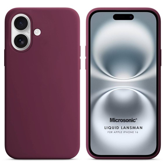 Microsonic Apple iPhone 16 Kılıf Liquid Lansman Silikon Bordo 1